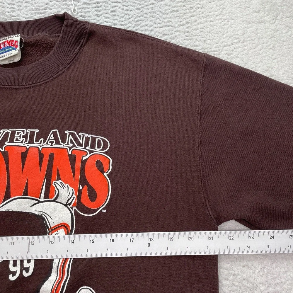 Vintage Cleveland Browns Sweater Adult Large Jack Davis NUTMEG USA 1980's - Picture 7 of 8